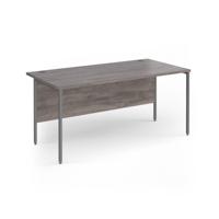 Contract 25 straight desk with graphite H-Frame leg 1600mm x 800mm - grey oak top