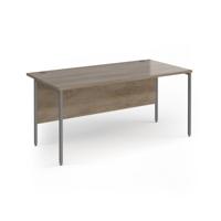 Contract 25 straight desk with graphite H-Frame leg 1600mm x 800mm - Nebraska Oak top