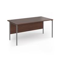 Contract 25 straight desk with graphite H-Frame leg 1600mm x 800mm - walnut top