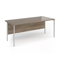 Contract 25 straight desk with silver H-Frame leg 1800mm x 800mm - Nebraska Oak top
