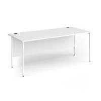 Contract 25 straight desk with white H-Frame leg 1800mm x 800mm - white top