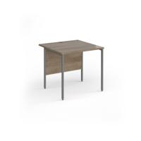 Contract 25 straight desk with graphite H-Frame leg 800mm x 800mm - Nebraska Oak top