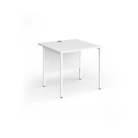 Contract 25 straight desk with white H-Frame leg 800mm x 800mm - white top
