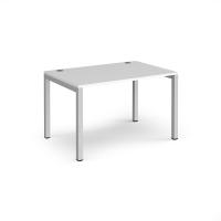 Connex single desk 1200mm x 800mm - silver frame, white top
