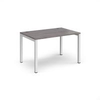Connex single desk 1200mm x 800mm - white frame, grey oak top