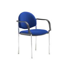 Coda multi purpose chair, with arms, blue fabric