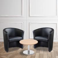 London tub chairs x2 with 600mm coffee table bundle - beech