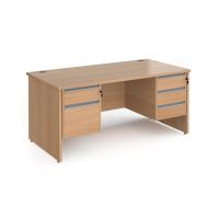Contract 25 panel leg straight desk with 2 and 3 drawer peds