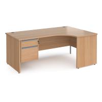 Contract 25 panel leg RH ergonomic desk with 2 drawer ped