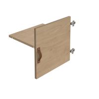 Storage unit insert - cupboard with leather strap handle and inner shelf - oak