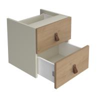 Storage unit insert - drawers with leather pull handles