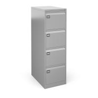 Steel 4 drawer executive filing cabinet 1321mm high - silver