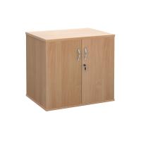 Deluxe double door desk high cupboard 600mm deep - beech