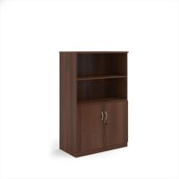 Deluxe combination unit with open top 1600mm high with 3 shelves - Walnut