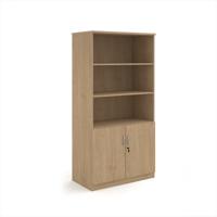 Deluxe combination unit with open top 2000mm high with 4 shelves - Kendal Oak