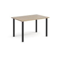 Rectangular black radial leg meeting table 1200mm x 800mm - Barcelona walnut