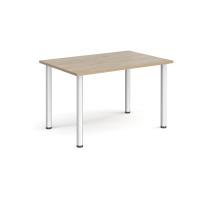 Rectangular silver radial leg meeting table 1200mm x 800mm - barcelona walnut