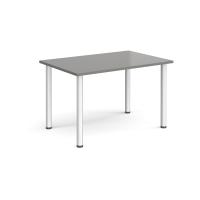 Rectangular silver radial leg meeting table 1200mm x 800mm - onyx grey