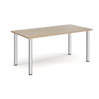 Rectangular chrome radial leg meeting table 1600mm x 800mm - Barcelona walnut