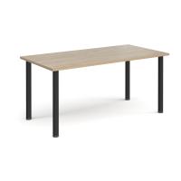 Rectangular black radial leg meeting table 1600mm x 800mm - Barcelona walnut