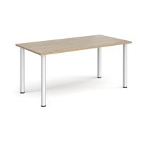 Rectangular silver radial leg meeting table 1600mm x 800mm - Barcelona walnut