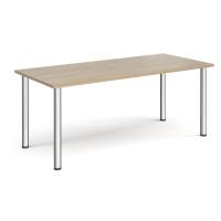 Rectangular chrome radial leg meeting table 1800mm x 800mm - Barcelona walnut