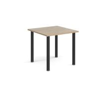 Rectangular black radial leg meeting table 800mm x 800mm - Barcelona walnut