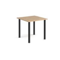 Rectangular black radial leg meeting table 800mm x 800mm - Kendal oak