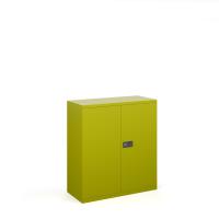 Steel contract cupboard with 1 shelf 1000mm high - green