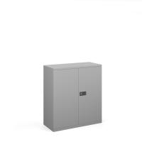 Steel contract cupboard with 1 shelf 1000mm high - silver