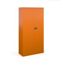 Steel contract cupboard with 3 shelves 1806mm high - orange