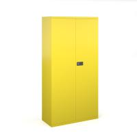 Steel contract cupboard with 3 shelves 1806mm high - yellow
