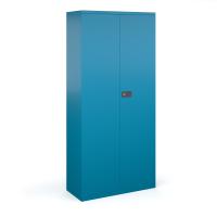 Steel contract cupboard with 4 shelves 1968mm high - blue