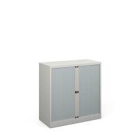 Bisley systems storage low tambour cupboard 1000mm high - goose grey