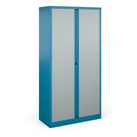 Bisley systems storage high tambour cupboard 1970mm high - blue