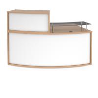 Denver medium curved complete reception unit - beech with white panels