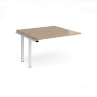 Adapt add on unit single 1200mm x 1200mm - white frame, kendal oak top