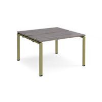 Adapt back to back desks 1200mm x 1200mm - green frame, grey oak top