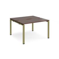 Adapt back to back desks 1200mm x 1200mm - green frame, walnut top