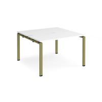 Adapt back to back desks 1200mm x 1200mm - green frame, white top