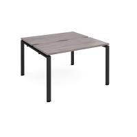 Adapt back to back desks 1200mm x 1200mm - black frame, grey oak top