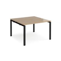Adapt back to back desks 1200mm x 1200mm - black frame, kendal oak top
