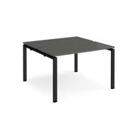 Adapt back to back desks 1200mm x 1200mm - black frame, storm grey top