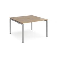 Adapt back to back desks 1200mm x 1200mm - silver frame, kendal oak top