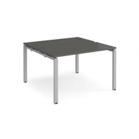 Adapt back to back desks 1200mm x 1200mm - silver frame, storm grey top