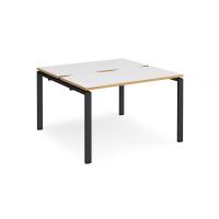 Adapt starter units back to back 1200mm x 1200mm - black frame, white top with oak edging