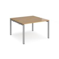 Adapt starter units back to back 1200mm x 1200mm - silver frame, oak top