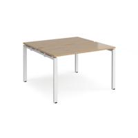 Adapt back to back desks 1200mm x 1200mm - white frame, kendal oak top