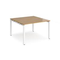 Adapt back to back desks 1200mm x 1200mm - white frame, oak top
