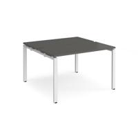 Adapt back to back desks 1200mm x 1200mm - white frame, storm grey top